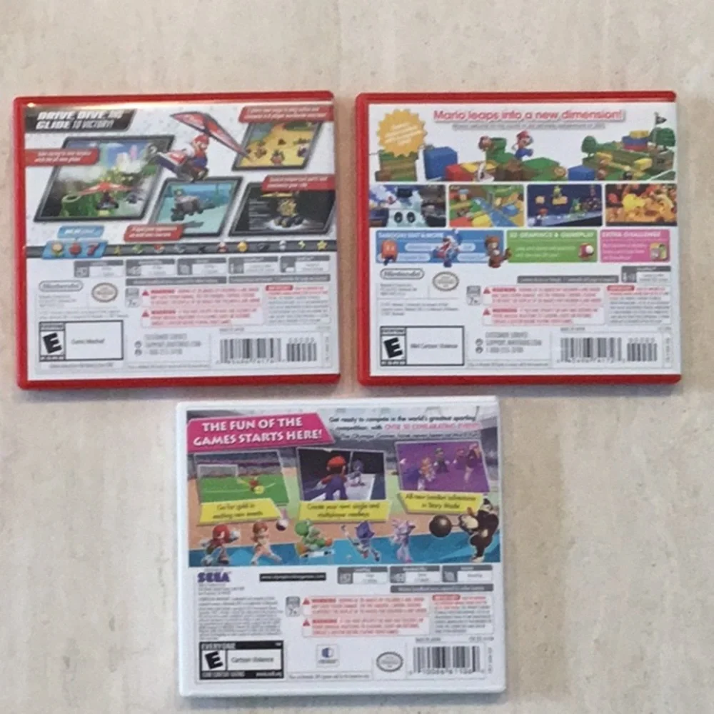 Backpack & Mario Kart 7 Nintendo 3DS Game & Super Mario 3D Land & Sonic Olympics